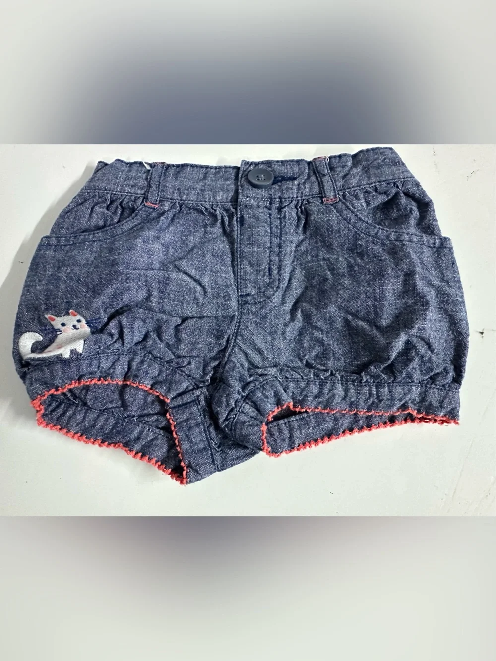 Gymboree Coral & Denim 6 Piece Baby Girl Outfit Set